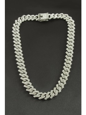 İsmiyle Al Chain Zikzak Zirkon Taşlı Lüks Çelik Kolye