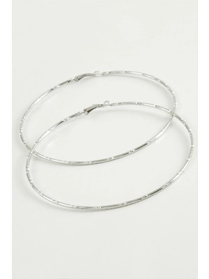 İsmiyle Al Noktalı Metal Halka Küpe 8-9-10 cm