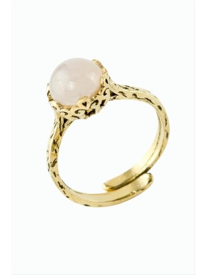 İsmiyle Al Yuvarlak Doğaltaşlı Otantik Yüzük