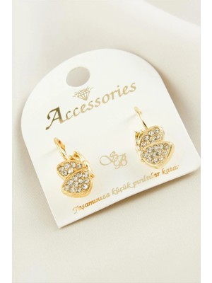 İsmiyle Al Kelebek Taşlı Klipsi Küpe