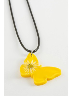 İsmiyle Al Kelebek Oval Epoksi Kolye