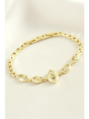 İsmiyle Al Xuping Sonsuzluk Zirkon Taşlı Lüks Çelik Bileklik