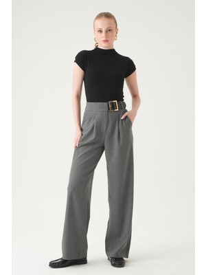 Rays Antrasit Kemer Detay Palazzo Pantolon 8421A
