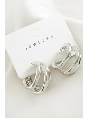 İsmiyle Al 3 Sıra Metal Halka Küpe