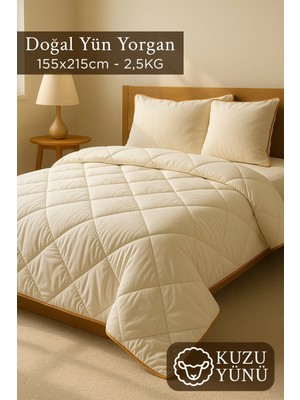beyaz lale Beyazlale Tek Kişilik Kuzu Yünü %100 Doğal Yorgan | Özel Çantalı Organik Merinos Yün Yorgan