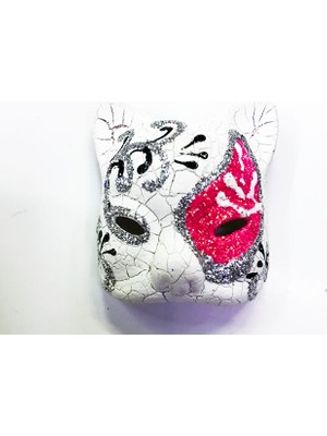 İsmiyle Al Pembe Renk Işlemeli Seramik Malzemeden Imal Venedik Kedi Model Magnet