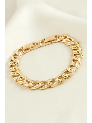 İsmiyle Al Xuping Oval Zirkon Taşlı Lüks Çelik Bileklik