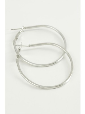 İsmiyle Al Oval Halka Küpe 4,5 cm