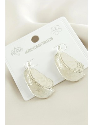 İsmiyle Al Yaprak Metal Küpe