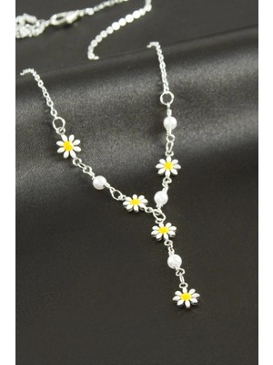 İsmiyle Al Papatya Mineli Inci Y Kolye