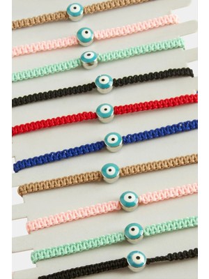 İsmiyle Al Nazar Makrome Örgülü Bileklik