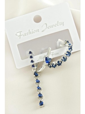 İsmiyle Al 3 Adet Kalp Zirkon Taşlı Küpe