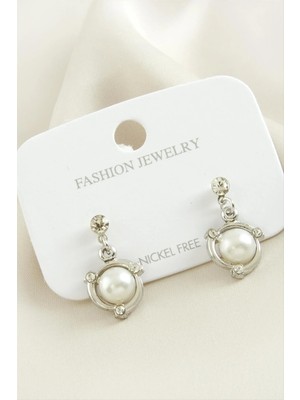 İsmiyle Al Halka Metal Inci Küpe