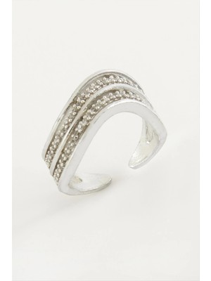 İsmiyle Al Oval Zirkon Taşlı Yüzük