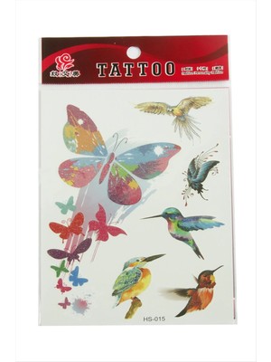 İsmiyle Al Ağaç Kakan Kelebek Tattoo Dövme Sticker