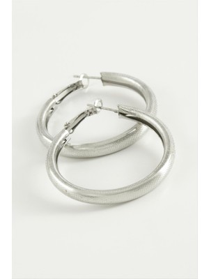 İsmiyle Al Noktalı Boru Halka Küpe 4,5 cm