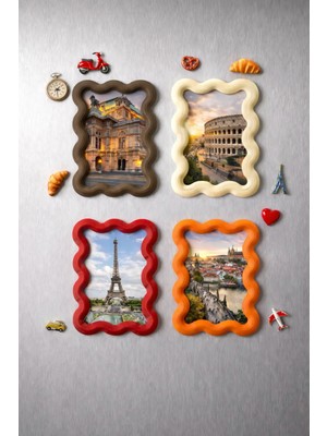 Bit Byte Brick 4'lü Set Mini Çerçeve Buzdolabı Magneti 