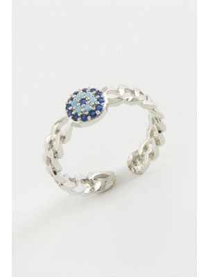 İsmiyle Al Nazar Zirkon Taşlı Yüzük