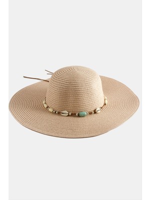 İsmiyle Al Etnik Boncuklu Hasır Şapka