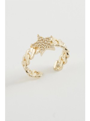 İsmiyle Al Yıldız Zirkon Taşlı Yüzük