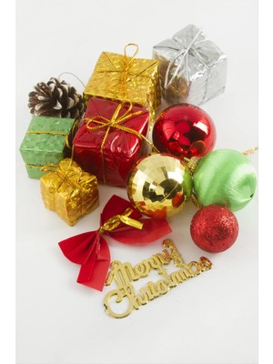 İsmiyle Al 13 Adet Karışık Yılbaşı Ağaç Süsü