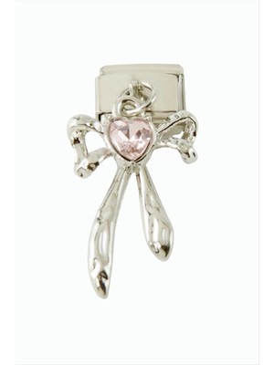 İsmiyle Al Fiyong Zirkon Taşlı Sallatılı Çelik Charm