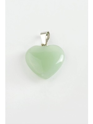 İsmiyle Al Yeşim Kalpli Doğaltaş Kolye Ucu
