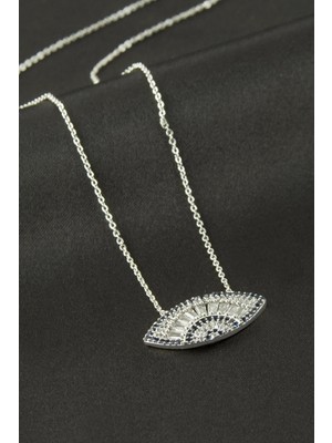 İsmiyle Al Göz Zirkon Taşlı Kolye