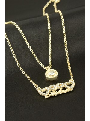 İsmiyle Al Aşkım Yazılı Ikili Kolye