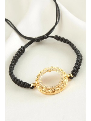 İsmiyle Al Çeyrek Altın Koyulabilir Makrome Örgülü Bileklik