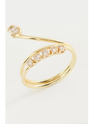 İsmiyle Al Yılan Zirkon Taşlı Yüzük