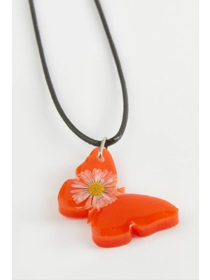 İsmiyle Al Kelebek Oval Epoksi Kolye