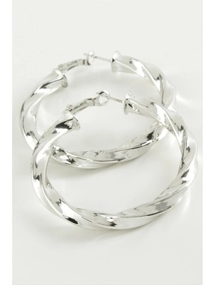 İsmiyle Al Burgulu Halka Küpe 6 cm