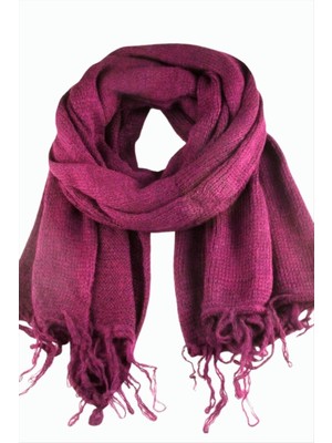 İsmiyle Al Örgülü Iplik Kışlık Şal