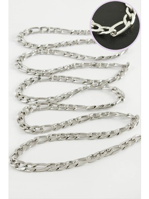 İsmiyle Al 6 mm Düz Gümüş Renkli Çelik Zincir 1 Metre