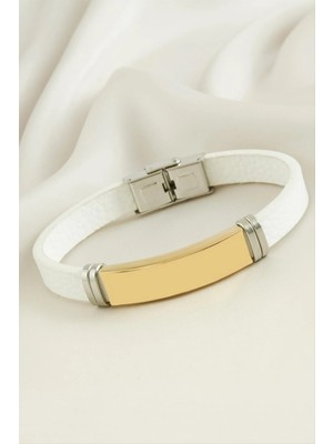 İsmiyle Al Isim Yazılabilir Deri Çelik Bileklik