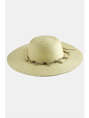 İsmiyle Al Üçgen Deniz Kabuğu Hasır Şapka