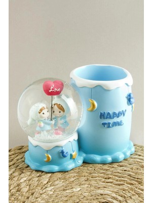 İsmiyle Al Balonlu Kız Çocuklar Işıklı Kar Küresi Orta