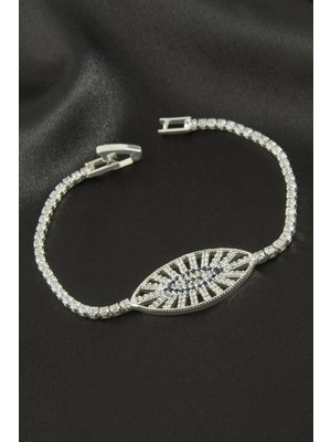 İsmiyle Al Oval Zirkon Taşlı Çocuk Bileklik 16 cm