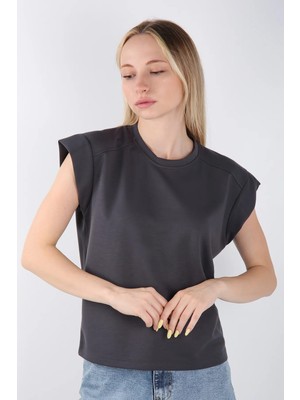 Venilife Kadın Renkli Kolsuz Oversize Tişört - Günlük Rahat Kesim