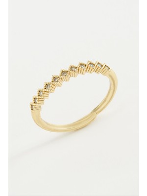 İsmiyle Al Baklava Şekli Taşlı Metal Yüzük