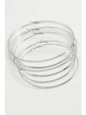 İsmiyle Al Düz Metal Halka Küpe 6 Adet