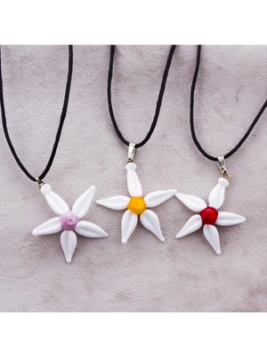 İsmiyle Al Papatya Cam Kolye