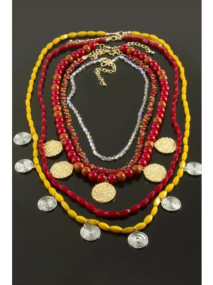 İsmiyle Al 5 Adet Para Etnik Lüks Yaka Kolye