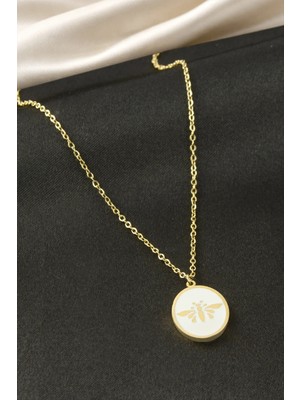 İsmiyle Al Kelebek Sedef Çelik Kolye