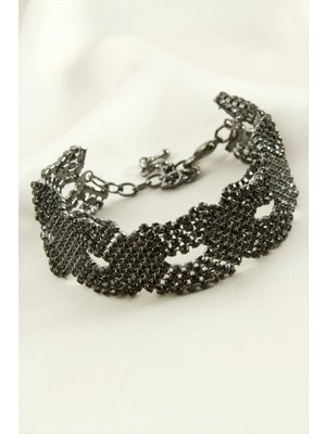 İsmiyle Al Örgülü Şerit Taşlı Lüks Suyolu Bileklik