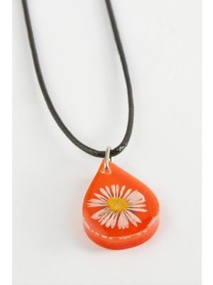 İsmiyle Al Papatya Oval Epoksi Kolye