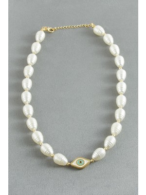 İsmiyle Al Göz Metal Inci Kolye