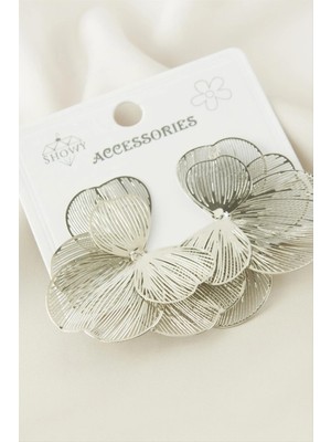 İsmiyle Al Çiçek Metal Küpe