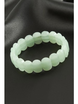İsmiyle Al Oval Kesim Yeşim Doğaltaşlı Bileklik